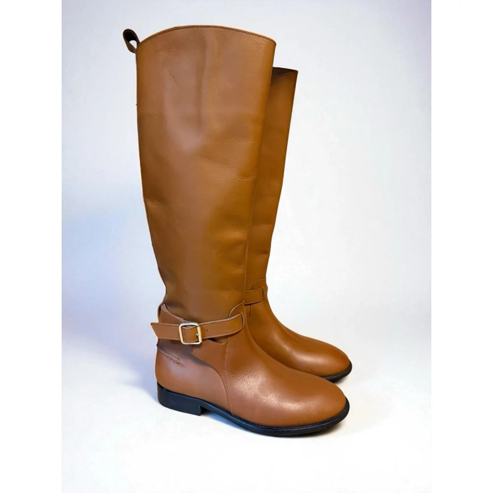 Ted Baker Forrah Knee High Boots Brown Leather Size 37 6.5 US Women’s NWOB Read‎